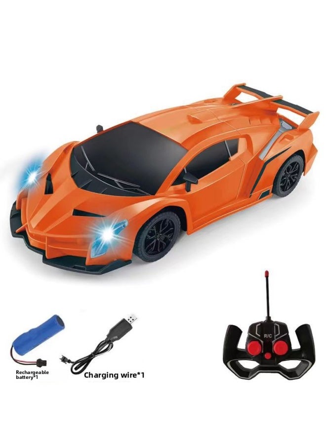 Special For Children's Remote Control Car Super Running Luxury Car Super Racing Super Sports Car Four-way Toy Car Model-Color:Rechargeable Orange Color Box  - Image 1