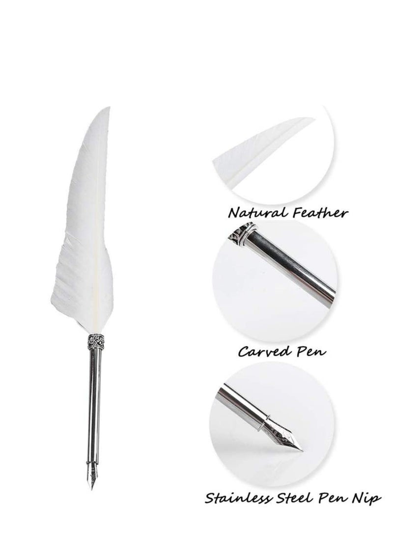 Elegant Feather Quill Pen Set with Notebook and Ink Bottle, Perfect Gift for Students and Home Decor, Ideal for Birthday Parties - Image 5