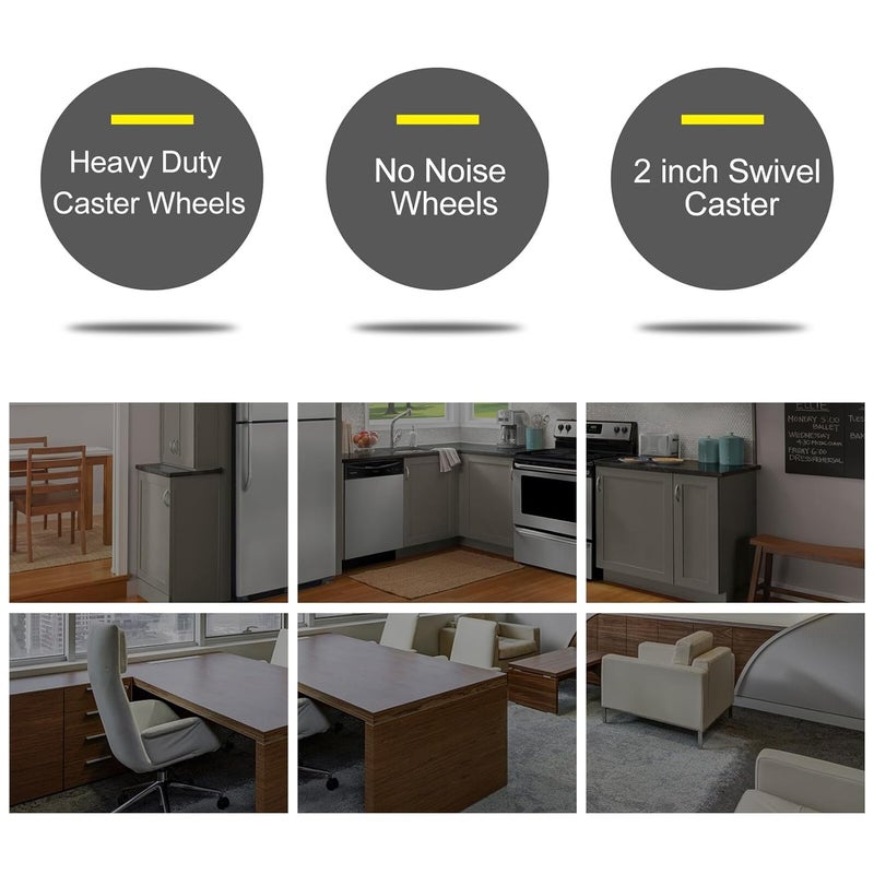 4Pcs Heavy Duty Industrial Casters with Brake Swivel Stem Wheels for Furniture Carts and Equipment - Image 3