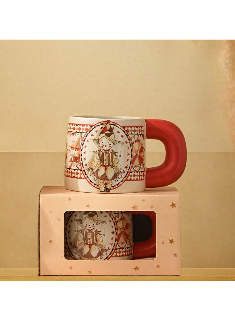 CUNUUDOOL Ceramic coffee Mug, Cute Circus Pattern Tea Cup , 550ml Large Capacity Water Cup for Office And Home, Gift Box For Birthday Gifts. - Image 2