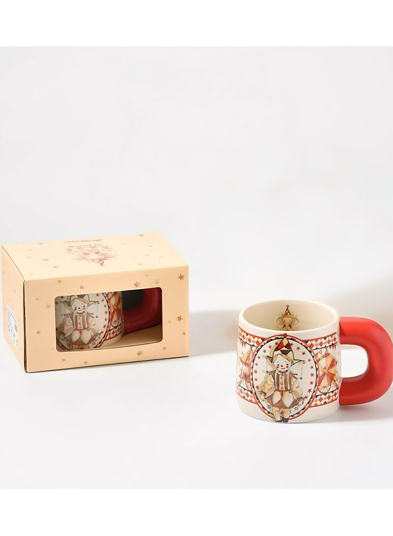 CUNUUDOOL Ceramic coffee Mug, Cute Circus Pattern Tea Cup , 550ml Large Capacity Water Cup for Office And Home, Gift Box For Birthday Gifts. - Image 3