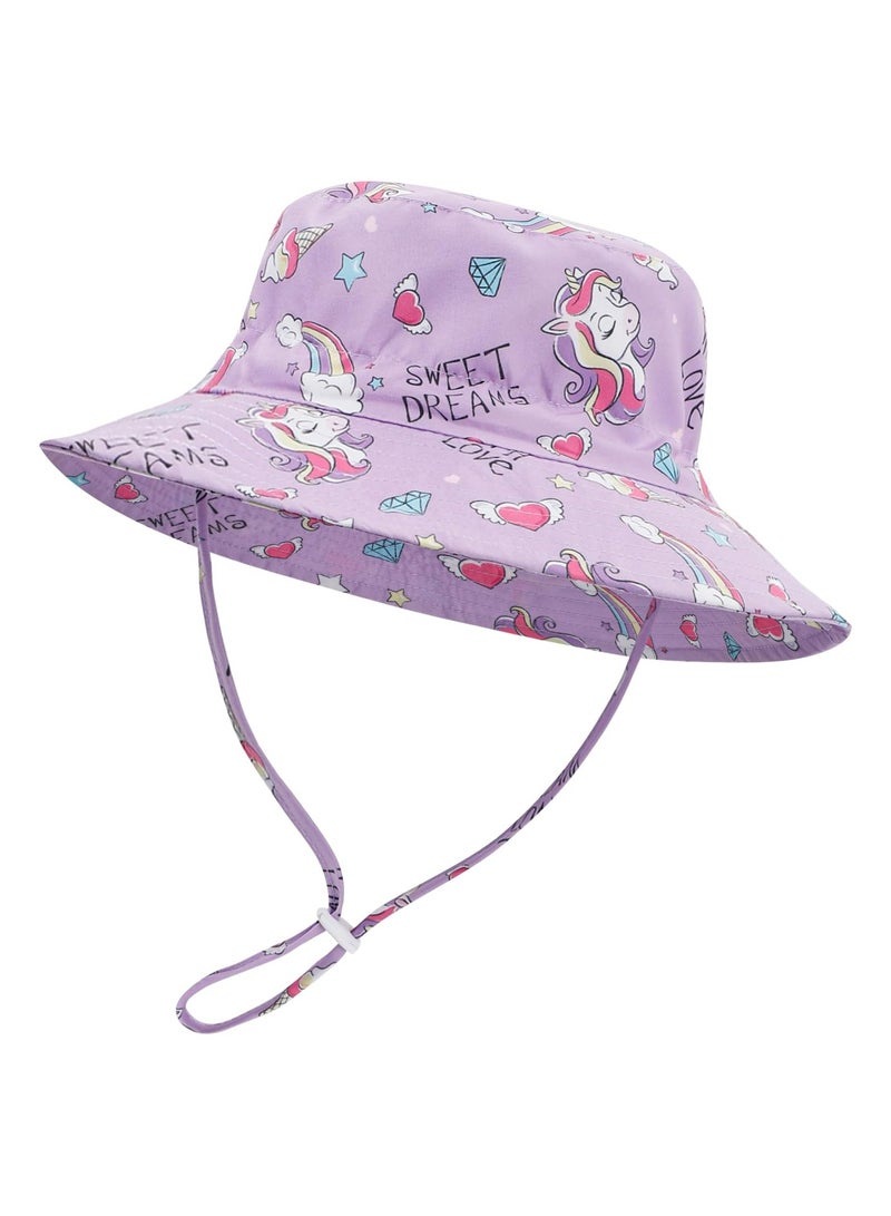 CMGTYYD. قبعة شمس صيفية للأطفال الصغار، بتصميم دلو، بحافة واسعة، مناسبة للسباحة في الهواء الطلق، والشاطئ، والمسبح، وقابلة للتعديل (صغيرة). - Image 1
