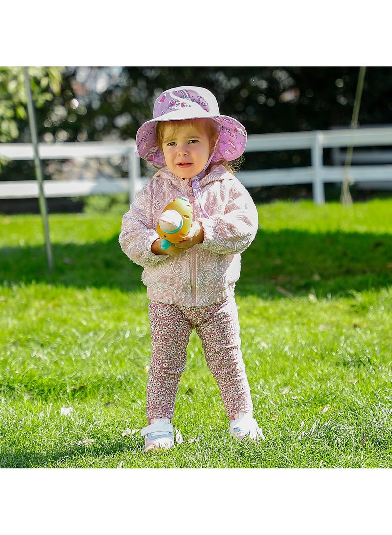 CMGTYYD. قبعة شمس صيفية للأطفال الصغار، بتصميم دلو، بحافة واسعة، مناسبة للسباحة في الهواء الطلق، والشاطئ، والمسبح، وقابلة للتعديل (صغيرة). - Image 2