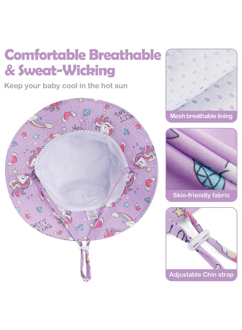 CMGTYYD. قبعة شمس صيفية للأطفال الصغار، بتصميم دلو، بحافة واسعة، مناسبة للسباحة في الهواء الطلق، والشاطئ، والمسبح، وقابلة للتعديل (صغيرة). - Image 4