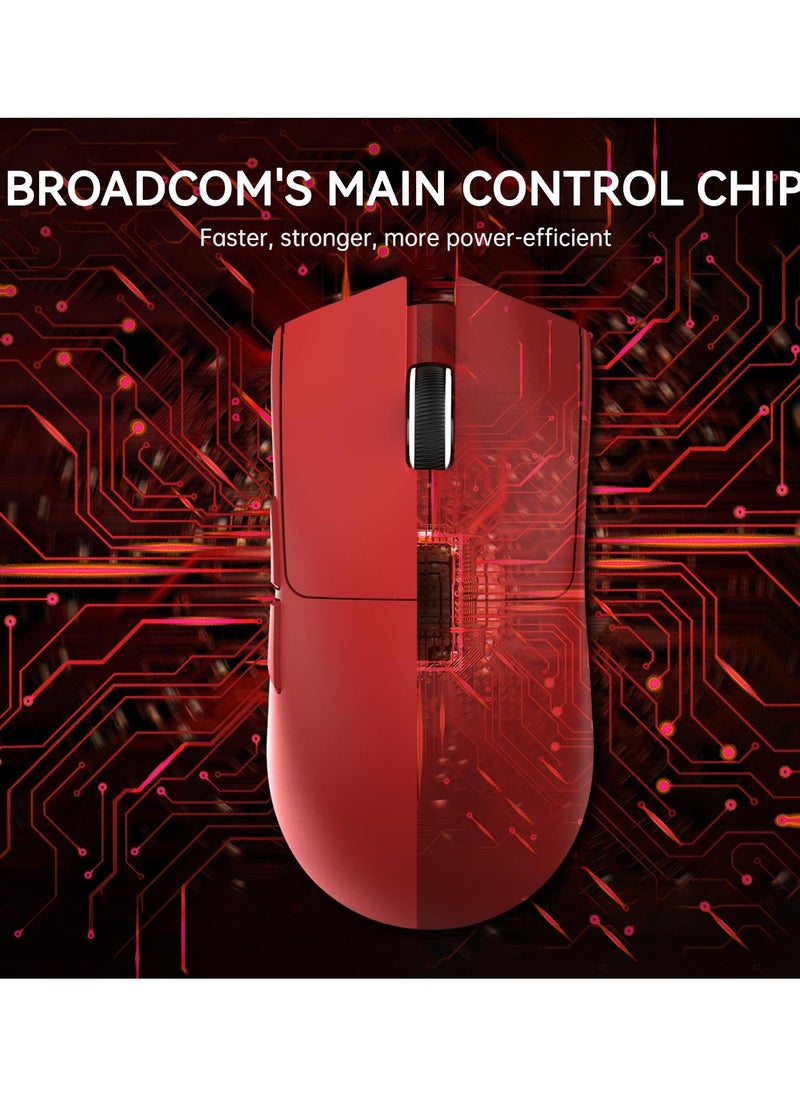 Attack Shark - X11 Lightweight Wireless Gaming Mouse with RGB Charging Dock,Tri-Mode-2.4G/USB-C Wired/BT,22K DPI,PAW3311 Optical Sensor,HUYU Switch, 5 programmable Buttons for PC/Mac(Red) - Image 1