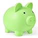 PJDRLLC Piggy Bank Unbreakable Plastic Money Bank Coin Bank for Girls and Boys Medium Size Piggy Banks Practical Gifts for Birthday Easter Christmas Light Green - Image 3