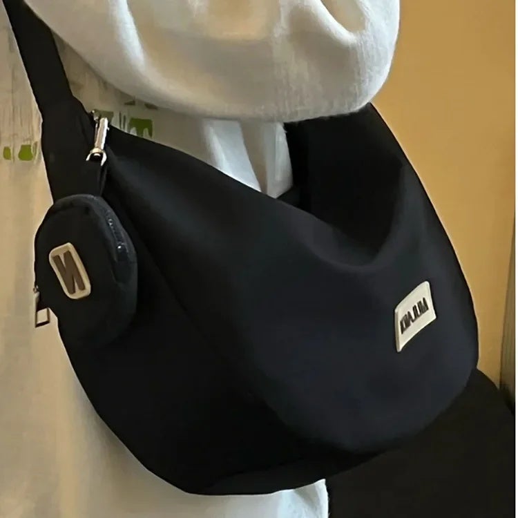 Nylon Dumpling Bag 2025 Spring and Summer Ins Trendy Canvas Bag Versatile Literary Dumpling Bag College Student Unit Price Crossbody Bag - Image 5