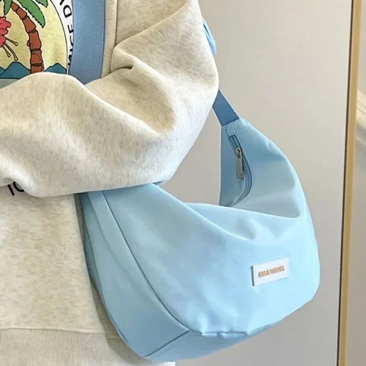 Nylon Dumpling Bag 2025 Spring and Summer Ins Trendy Canvas Bag Versatile Literary Dumpling Bag College Student Unit Price Crossbody Bag - Image 2