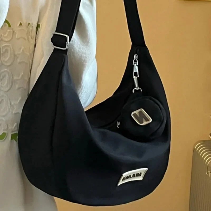 Nylon Dumpling Bag 2025 Spring and Summer Ins Trendy Canvas Bag Versatile Literary Dumpling Bag College Student Unit Price Crossbody Bag - Image 3