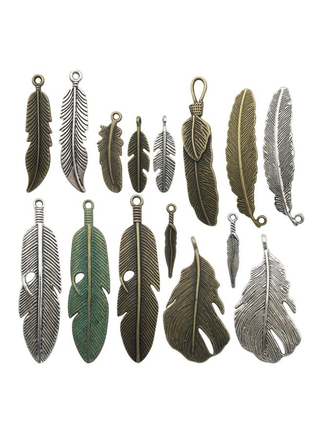 Feather Charms Wing Charms Collection Metal Pendant Supplies Findings For Necklace And Bracelet Jewelry Making X005 White Hm017 - Image 1