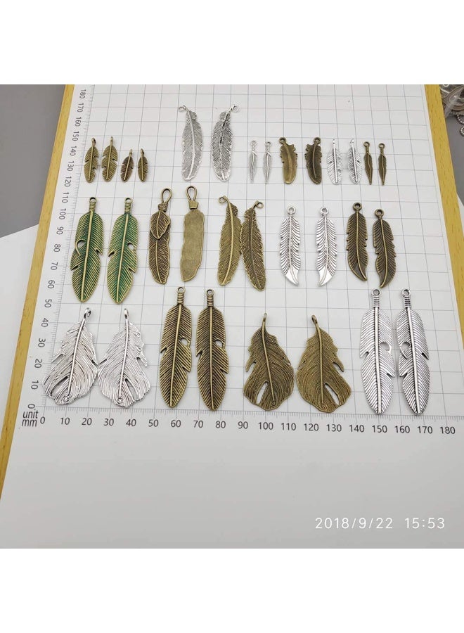 Feather Charms Wing Charms Collection Metal Pendant Supplies Findings For Necklace And Bracelet Jewelry Making X005 White Hm017 - Image 2