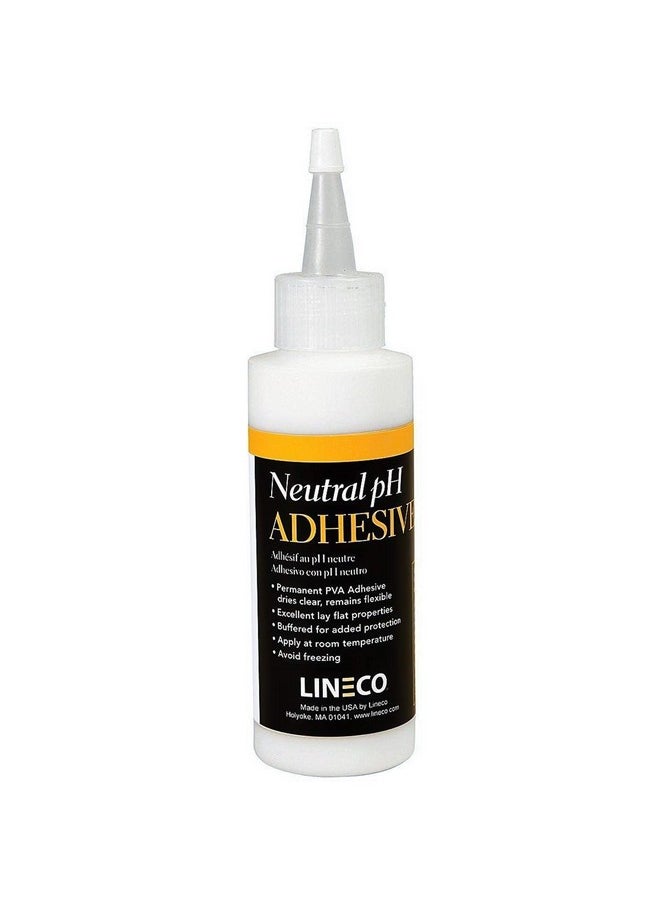 Lineco Neutral Ph Adhesive 4 Oz Acid Free All Purpose Glue Dries Clear And Remains Flexible Used For Bookbinding And Book Repair Framing Collages Paper Art And Crafts  - Image 1