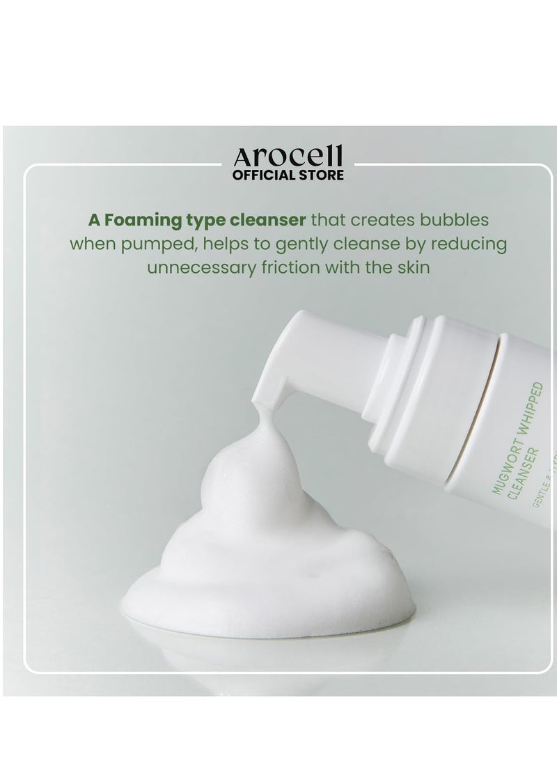 AROCELL AROCELL Mugwort Whipped Micro Bubble Foaming Cleanser with Hyaluronic Acid Gentle Mild Cleansing Face Wash Makeup Remover Hydrating Fragrance Free Korean Skincare  - Image 2