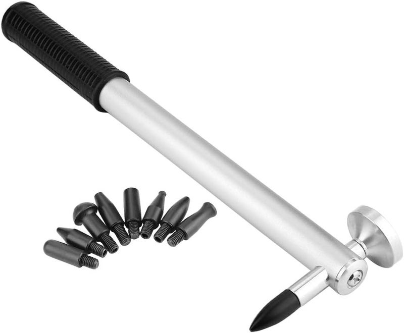 9pcs Dent Repair Tool Set, Dent Repair Hammer with 8 Interchangeable Heads, Aluminum Alloy Knockdown Hammer for Car Body, Fridge, Washer, Non - Slip Handle - Image 1