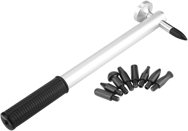 9pcs Dent Repair Tool Set, Dent Repair Hammer with 8 Interchangeable Heads, Aluminum Alloy Knockdown Hammer for Car Body, Fridge, Washer, Non - Slip Handle - Image 5