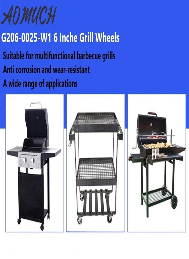 AOMUCH 6 Inch G206-0025-W1 Plastic Wheel Replacement Parts for Charbroil Grill Wheels 463620415 463720114 463377319 Grill Parts BBQ Wheel 80008428 4154569 for Kenmore Thermos Grill (2pcs) - Image 4