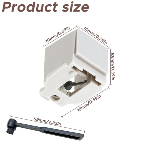 GDGJWL 2-Pack ATN3600L Stylus Replacement - Diamond Tip & Carbon Fiber Turntable Needle for Audio-Technica AT-LP60X/AT3600L/AT-LP2D, Includes Brush & Tweezers - Image 2