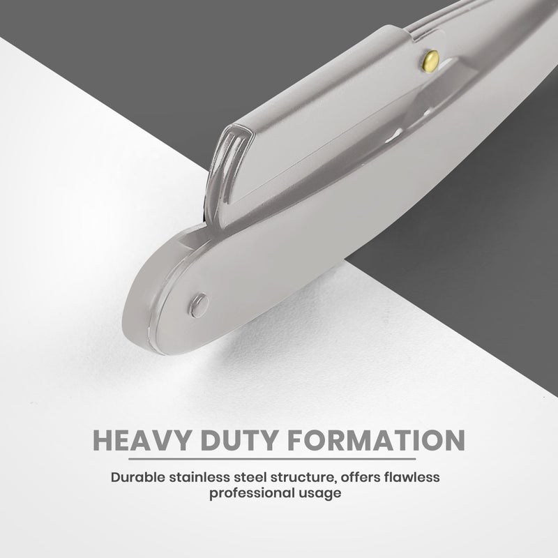 Utopia Care Professional Straight Razor for Men,Barber Straight Edge Razor Safety with 100-Pack Derby Blades - 100 Percent Stainless Steel - Silver - Image 5