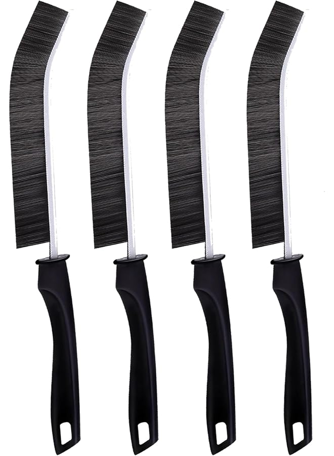 promass Home 4PCS Crevice Cleaning Brush, Multifunctional Gap Cleaning Brush Tool,Bathroom,Window Groove Hard Bristle (Black)