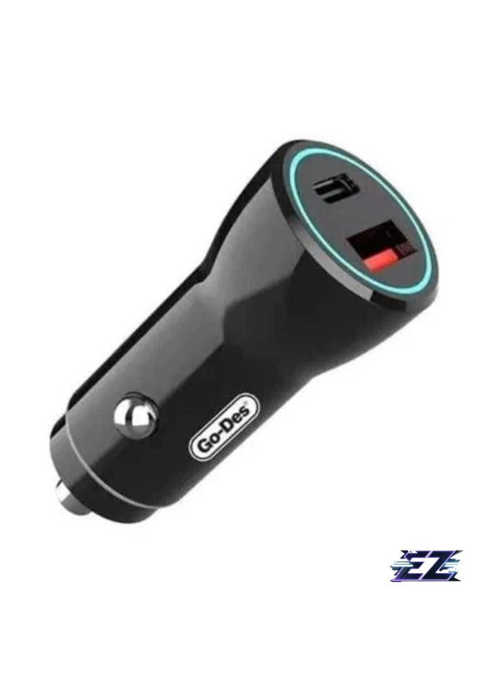 ELTRAZONE Fast Charge Dual Port PD Car Charger – 20W Max USB-C & USB-A Charger for iPhone, Android & More  - Image 1