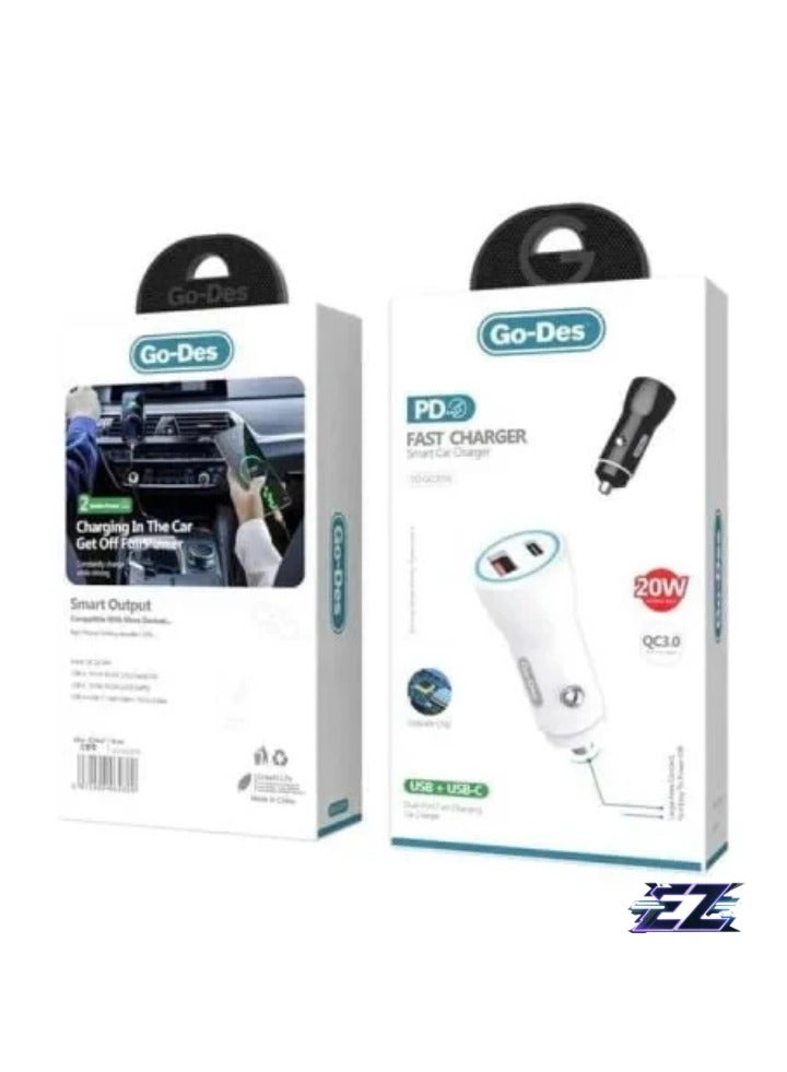 ELTRAZONE Fast Charge Dual Port PD Car Charger – 20W Max USB-C & USB-A Charger for iPhone, Android & More  - Image 2
