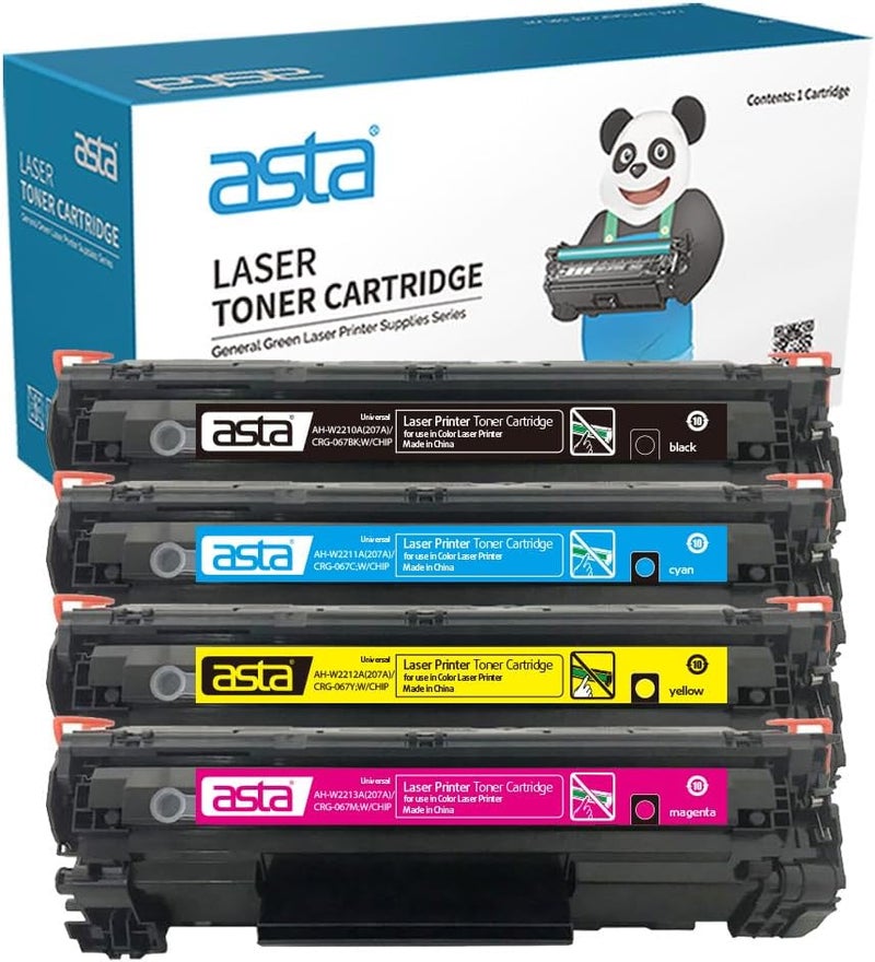 Asta 207A W2210A W2211A W2212A W2213A Universal CRG-067 BK C Y M With Chip Toner Cartridge Compatible For HP Canon M255dw M282nw M283fdn M283fdw LBP632Cdw LBP633Cdw MF653Cdw LBP656Cdw (Colorful) - Image 1