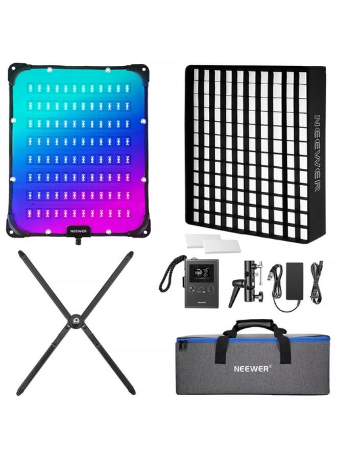 نيوير FL100C 115W Flexible DMX Control LED RGB Video Light Kit - Image 1