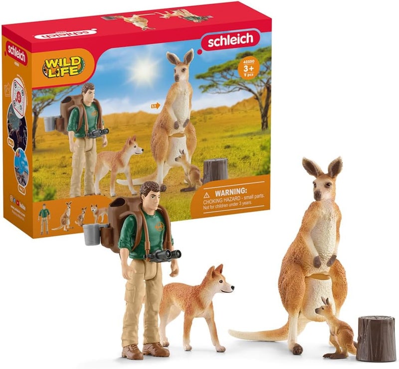 Schleich Wild Life 9-Piece Australian Animal Toy Playset for Boys and Girls Ages 3+, Outback Adventure with Kangaroo Toys - Image 1