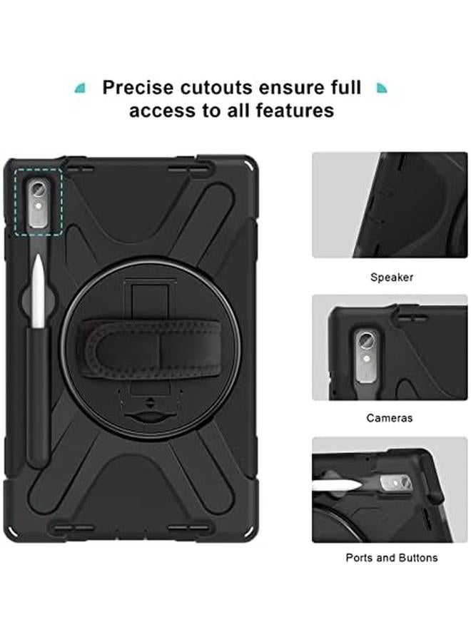 Procases For Lenovo Tab P11 Pro 11.2" Gen 2 2022 Tb 132Fu Tb 138Fc Case Rugged Heavy Duty Shockproof Cover With Hand Strap Shoulder Strap For 11.2 Inch Lenovo Tab P11 Pro 2Nd Generation Black - Image 4