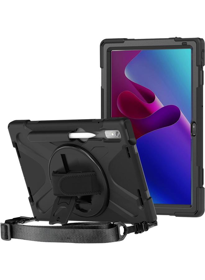 Procases For Lenovo Tab P11 Pro 11.2" Gen 2 2022 Tb 132Fu Tb 138Fc Case Rugged Heavy Duty Shockproof Cover With Hand Strap Shoulder Strap For 11.2 Inch Lenovo Tab P11 Pro 2Nd Generation Black - Image 1