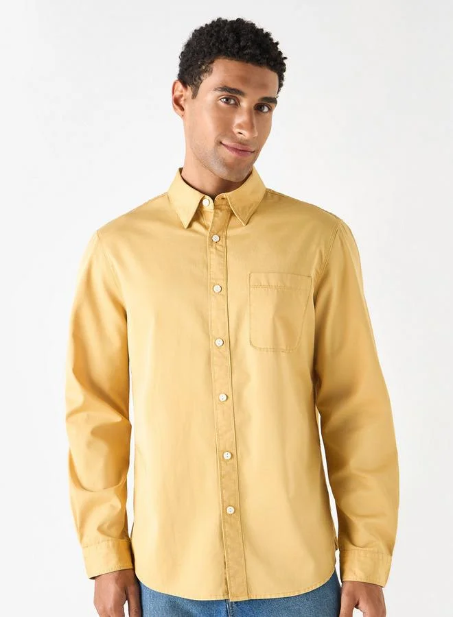 Lee Cooper Regular Fit Shirt with Long Sleeves and Pocket