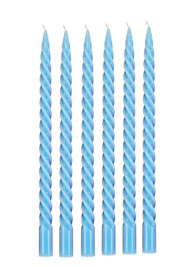 Luces Paraffin Wax Smokeless Scented Sky Blue Colour Twisted Stick Candles Decorations for Living Room Pack of 4 - Image 3