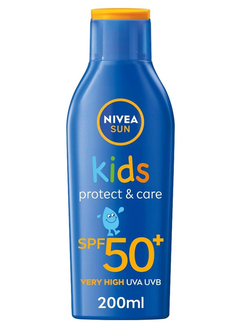 نيفيا لوشن مرطب للشمس للأطفال من صن، حماية من الأشعة فوق البنفسجية UVA وUVB، عامل حماية من أشعة الشمس SPF 50+، 200 مل - Image 1