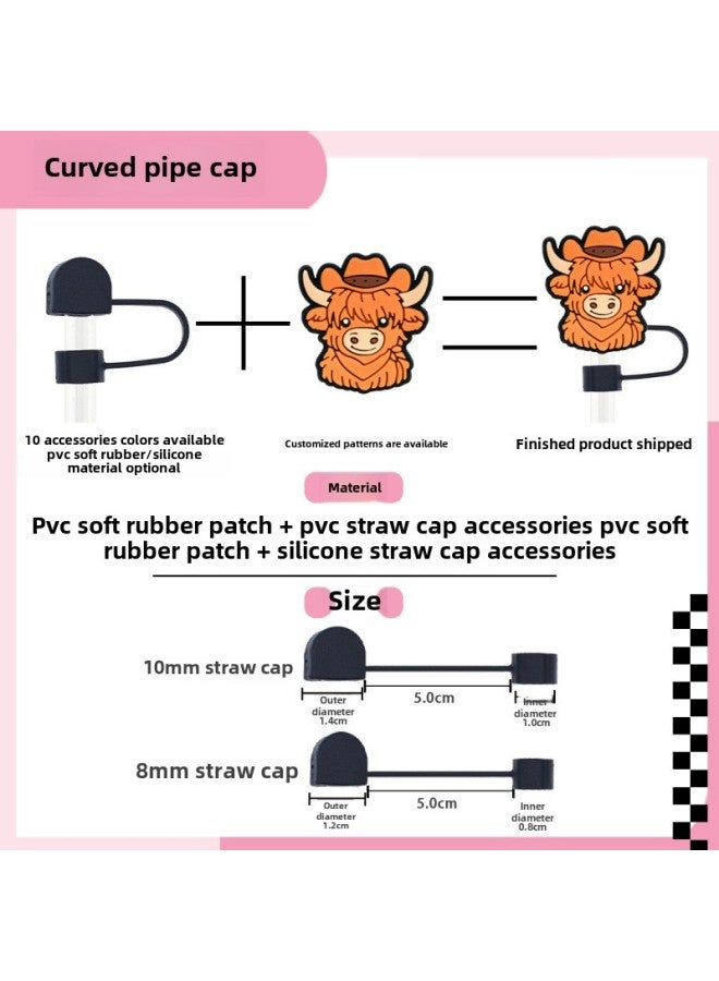 Direct Color Straw Cap Custom DIY Cartoon Personality Decorative Straw Cap Straw Dust Cap 6-10mm-Color:Octagonal Straw Cap - Image 3