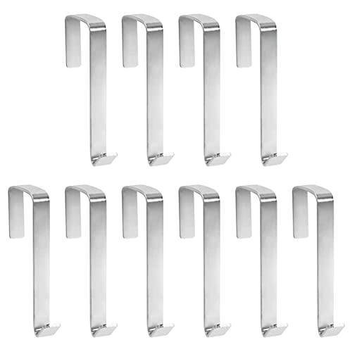 Vantasii 10 Pack Over The Door Hook, Sturdy Over Door Z-shaped Metal Hanger Heavy Duty Metal Hook Upgraded for Hanging, Towels, Clothes, Bags, Cubicle, Bathroom Use Fits 1 3/4 Inch Thick Doors (Silvery) - Image 1