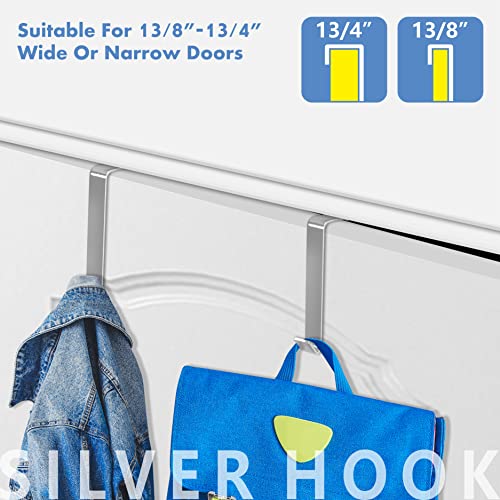 Vantasii 10 Pack Over The Door Hook, Sturdy Over Door Z-shaped Metal Hanger Heavy Duty Metal Hook Upgraded for Hanging, Towels, Clothes, Bags, Cubicle, Bathroom Use Fits 1 3/4 Inch Thick Doors (Silvery) - Image 4