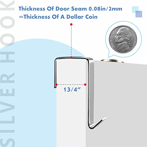 Vantasii 10 Pack Over The Door Hook, Sturdy Over Door Z-shaped Metal Hanger Heavy Duty Metal Hook Upgraded for Hanging, Towels, Clothes, Bags, Cubicle, Bathroom Use Fits 1 3/4 Inch Thick Doors (Silvery) - Image 5
