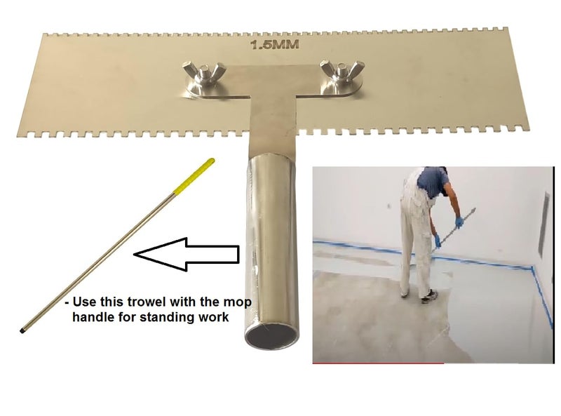 MD Style Square Notch Metal Trowel Fix Thickness for Flexible Resin Spreader Set, Reusable Trowel Scrapers for Epoxy, Fillers, Putty,Spackling Paste (22 Inch 0.5MM-1MM & 1.5MM-2MM With SS Handle) - Image 5