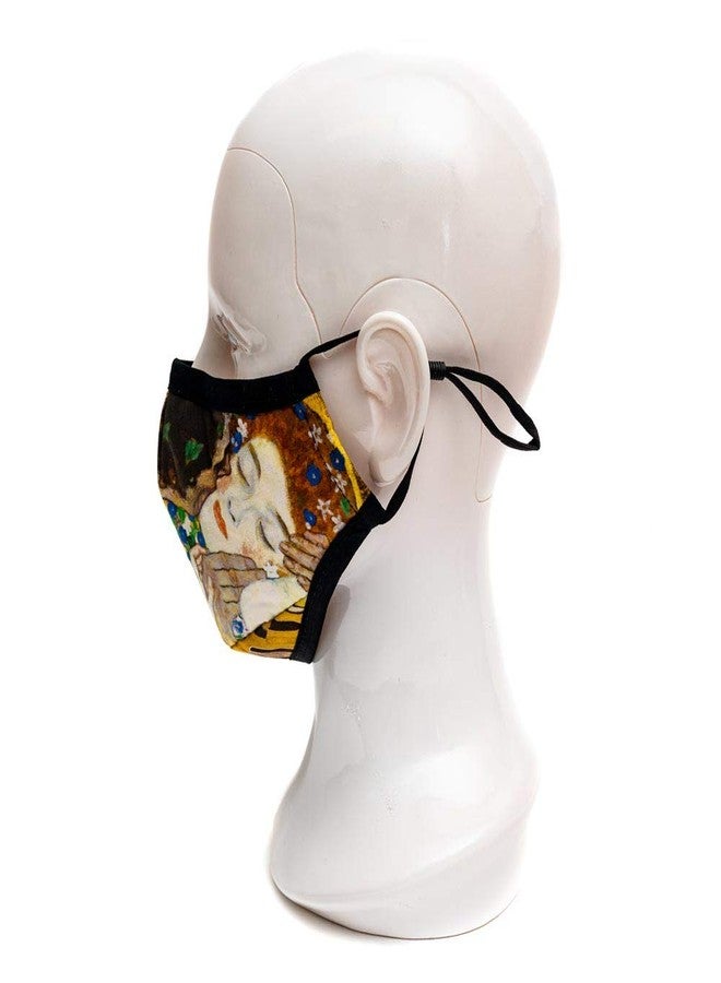 MODGY Fashion Mask 3-Layer Cloth Face Masks with Filter Pocket Insert, Nose Wire, Adjustable Ear Loops, Breathable, Reusable, Washable, Women, Men, Adults, Klimt The Kiss - Image 3