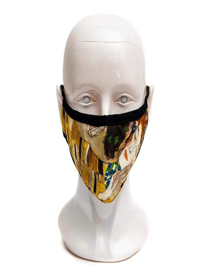 MODGY Fashion Mask 3-Layer Cloth Face Masks with Filter Pocket Insert, Nose Wire, Adjustable Ear Loops, Breathable, Reusable, Washable, Women, Men, Adults, Klimt The Kiss - Image 2