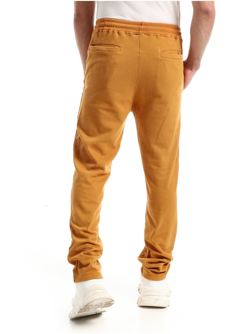 Andora - Elastic Waist With Drawstring Camel Pants - Image 1