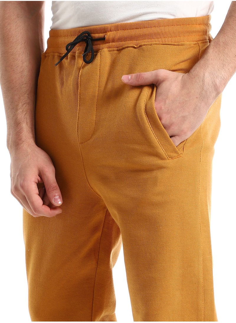 Andora - Elastic Waist With Drawstring Camel Pants - Image 1