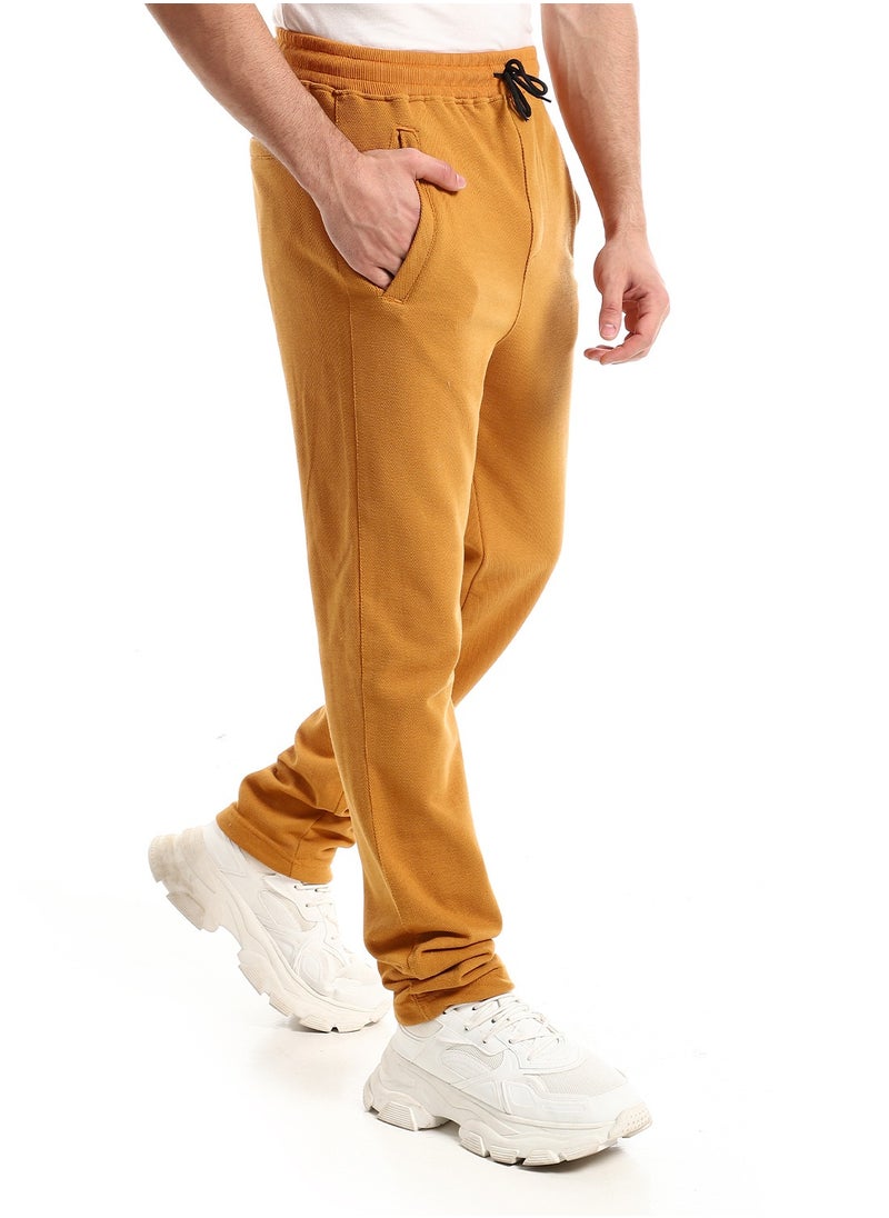 Andora - Elastic Waist With Drawstring Camel Pants - Image 1