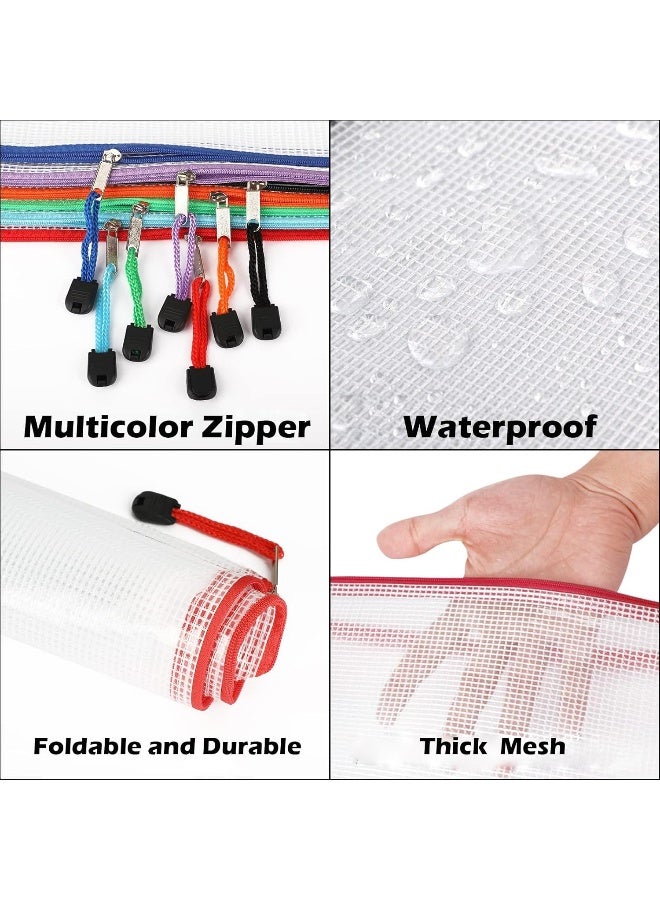 12 Pack A4 Zipper File Wallets Plastics Zipper Folder Bags Small Zip Storage Bag, Black, Plastic Wallets, Plastic Folders Document Wallets A5 Bags Plastic Pockets, Assorted - Image 2