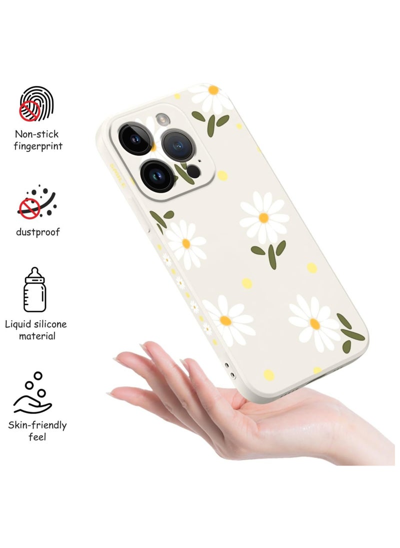 Generic - for iPhone 15 Pro Max Cases, Case for iPhone 15 Pro Max Side Chrysanthemum Pattern Design, Soft Shockproof Camera Lens Protector for iPhone 15 Pro Max Case Woman Flower-White 1 - Image 1