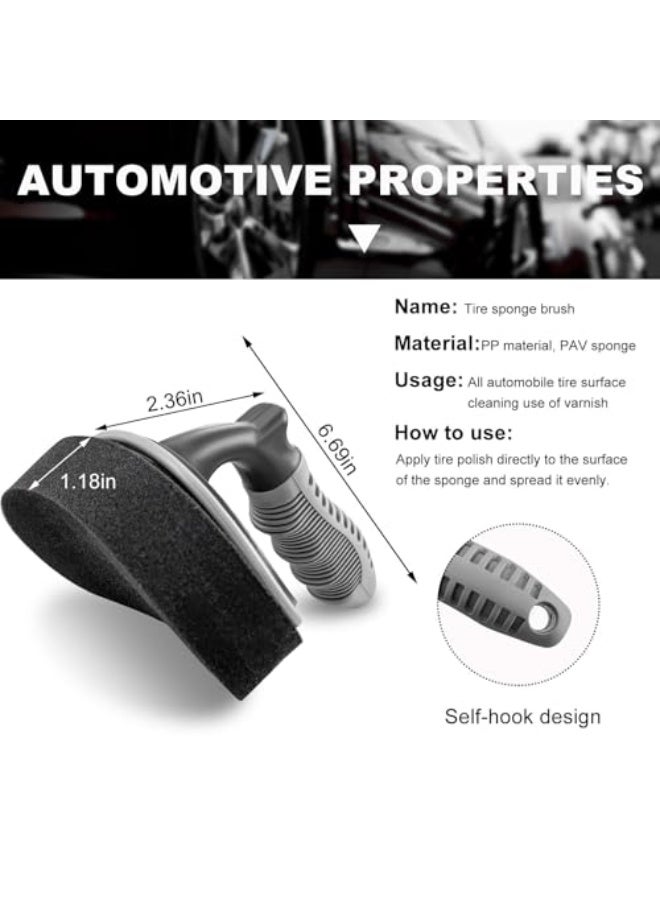 Generic Car tyre polishing brush sponge, replacement sponge for polishing car tyres, tyre cleaning sponges for most cars, trucks, motorcycles, motorbikes and car accessories, two pieces  - Image 2