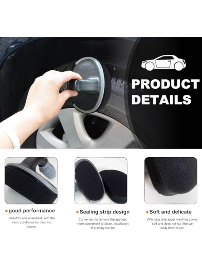 Generic Car tyre polishing brush sponge, replacement sponge for polishing car tyres, tyre cleaning sponges for most cars, trucks, motorcycles, motorbikes and car accessories, two pieces  - Image 3