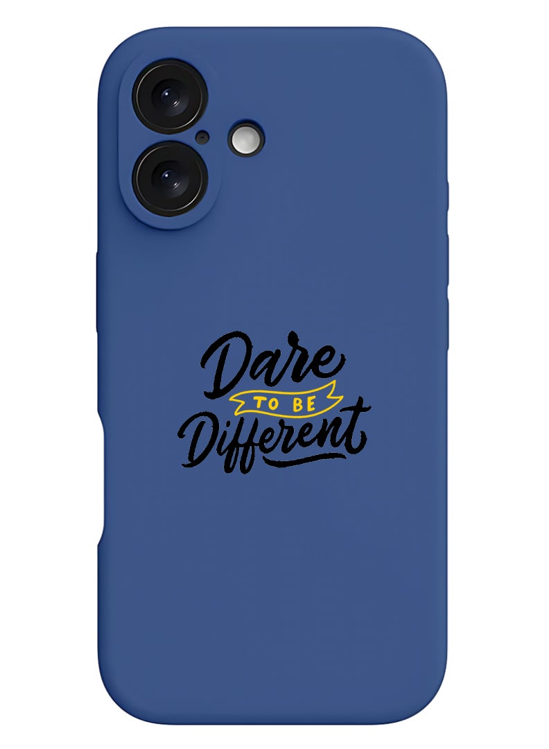 Theodor Protective Slim Fit Case Liquid Silicone Cover with Full Body Protection Anti-Scratch Shockproof Case For Apple iPhone 17 (Blue) dare to be different - Image 1