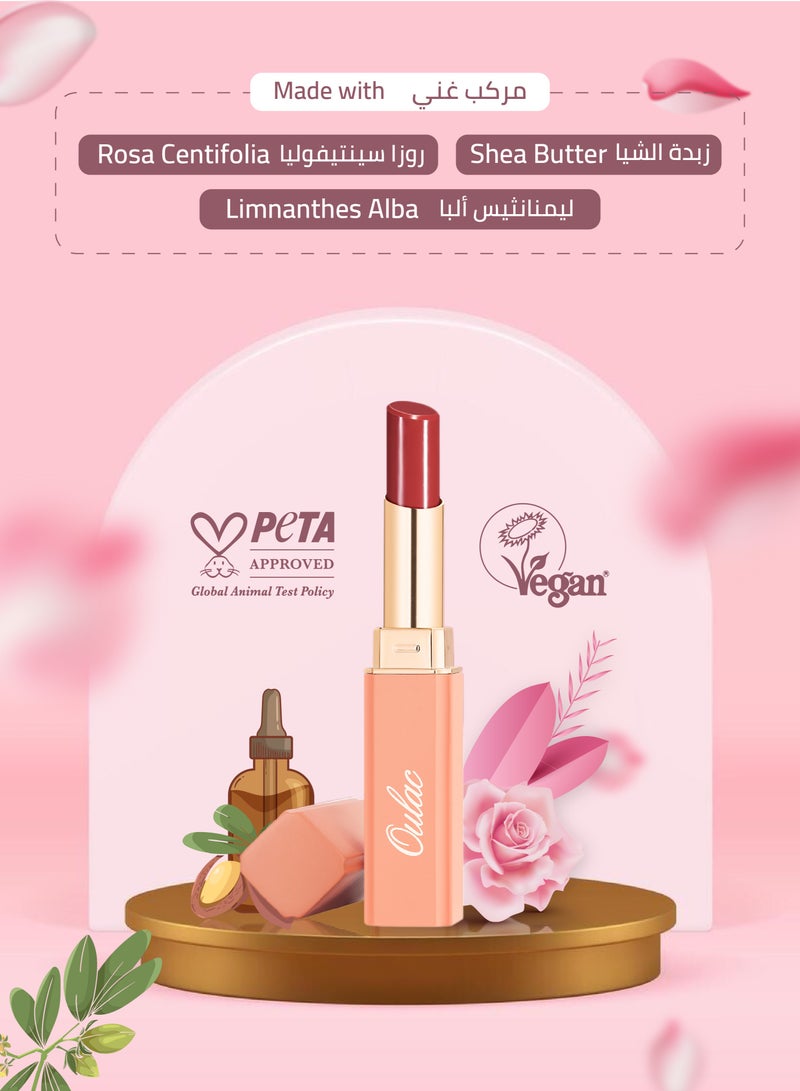 اولاك احمر شفاه أحمر تفاحي - مرطب شفاه ملون ولامع، لمسة نهائية جذابة ولامعة، تركيبة خفيفة الوزن ومرطبة للعناية بالشفاه الجافة، نباتي 2.2 غرام/0.07 اونصة - فيمي فاتال - 01 - Image 5