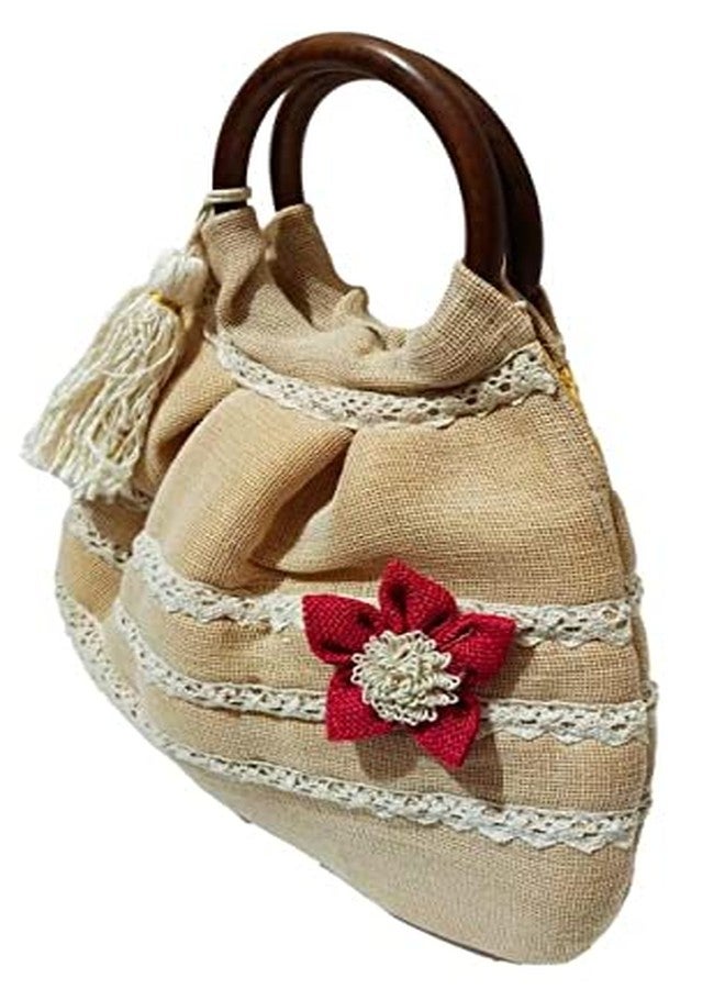 ATHZ top handle handbags for women Made in India artisan hand carry bags tailored and durable (Off white, Wine- Red, Brown) - Image 4